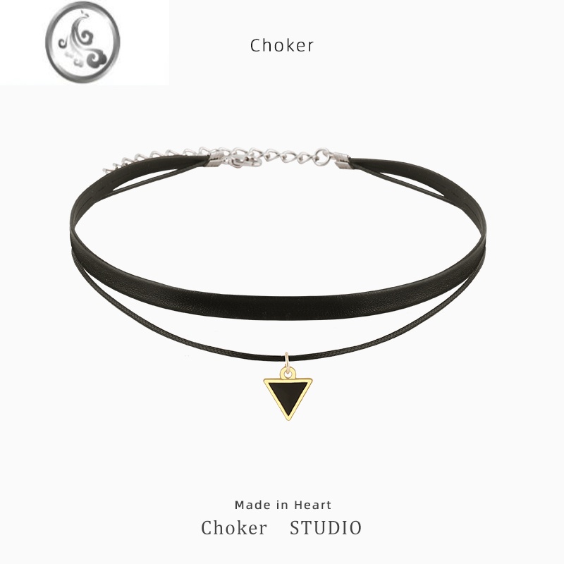 JiMi黑色choker脖颈链项圈锁骨链女小众设计项链chocker百搭脖子配饰
