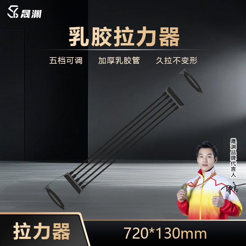 晟渊扩胸拉力器拉力绳练肩健身家用胸肌臂力训练绳黑色 TH008