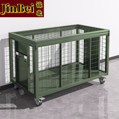 锦北金属移动网箱仓储笼应急物资周转箱野营装备箱带网带轮子1200*750*1000mm(带拉手)