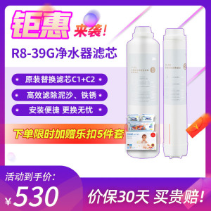 美国3M(3M)厨下式净水器R8-39G 前2节 原装替换滤芯 C1+C2压缩活性炭棒滤复合滤芯