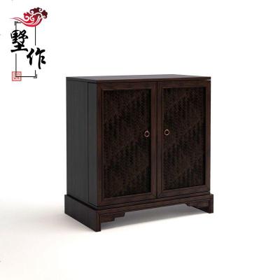 新中式鞋柜简约玄关柜原木禅意两存储厅柜样板房仿古民宿家具