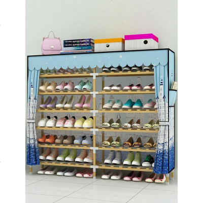 鞋架简易家用防尘多层实木组装小鞋架子收纳鞋柜省空间经济型