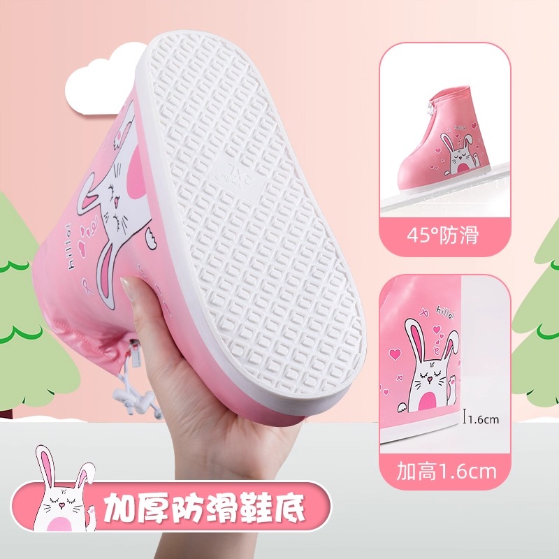 正雨雨鞋套防水防滑宝宝学生雨靴加厚耐磨脚套高筒户外雨天水鞋9063