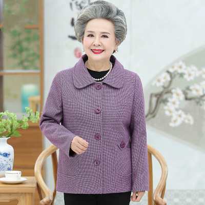 迪鲁奥(DILUAO)高端轻奢中老年人外套女60-780岁奶奶装春秋上衣婆婆妈妈装秋装宽松型袖素色