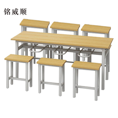 铭威顺餐桌6人学校食堂小吃店快餐桌椅饭堂防火板桌1800*600*750