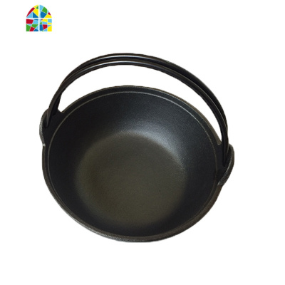 封后无涂层加厚铸铁炖锅日式寿喜锅不粘锅老式铁锅家用小炒锅汤锅 FEN 29cm寿喜送[杉木盖+手套刷子]5-6人份加