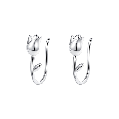 925纯银郁金香耳钉女耳环耳饰小众设计ins风2025年学生新款送女朋友老婆情人节七夕生日礼物