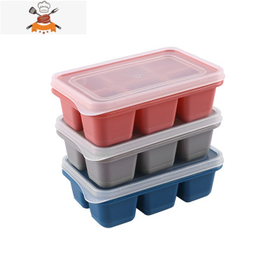 制冰冰块模具家用冻冰球盒冰箱带盖储存盒子冷冻小冰格冰模器器 敬平 mini冰格3件套(软底彩色)