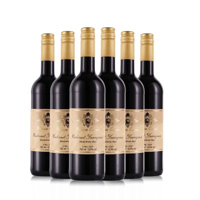 德国原瓶原装进口金选赤霞珠无醇干红葡萄酒750ml*6