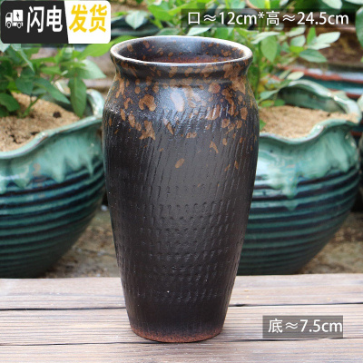 三维工匠法师老桩盆多肉花盆高筒陶瓷大号粗陶透气特大陶罐花盆 G8-447 23-25CM花盆容器