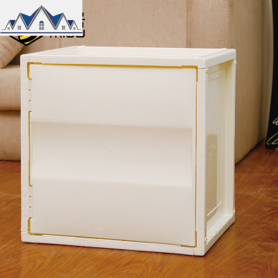 简易塑料书柜 多层自由组装客厅储物柜小 单层壁柜塑料厨房收纳柜 三维工匠