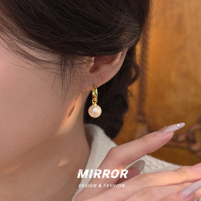 999纯银母贝珍珠耳扣女耳钉耳环耳饰韩国网红小众设计ins风送女朋友老婆情人节七夕生日礼物