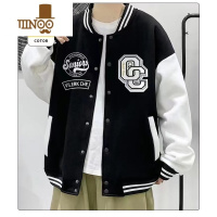 YANXU棒球服外套潮流ins字母印花潮牌宽松港风男生痞帅休闲夹克男