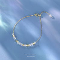 s925纯银不规则幻彩圆珠手链女简约小清新可爱甜美设计ins风手饰送女朋友老婆情人节七夕生日礼物