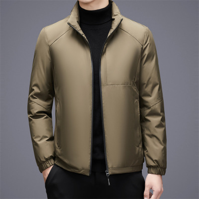 防风立领短款轻羽绒服秋冬白鸭绒休闲羽绒服爸爸装保暖羽绒男外套