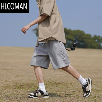 HLCOMAN@ 美式字母钢印运动短裤男夏季外穿宽松直筒五分裤