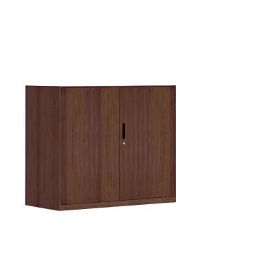 迅迈 经典胡桃木400*900*760mm高铁开门 文件柜 钢制铁皮柜 办公资料档案柜 带锁柜储物 矮柜木纹书柜