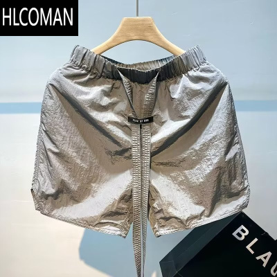 HLCOMAN多巴胺短裤男夏季薄款潮牌休闲运动速干沙滩裤美式纯色宽松五分裤
