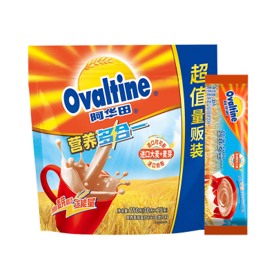 阿华田(Ovaltine)可可粉 营养多合一 早餐代餐 奶茶冲饮 蛋白型固体饮料 750g(30g*25包)