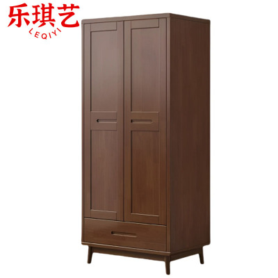 乐琪艺 实木衣柜 胡桃色二门 88*60*196.5cm 台