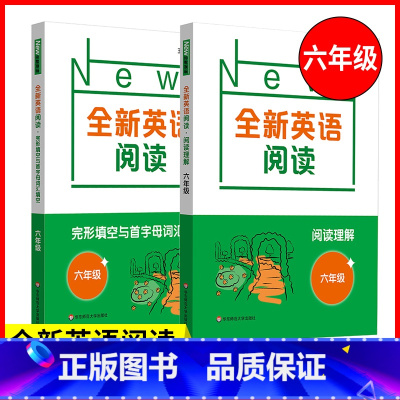 2本套装 阅读理解+完形填空与首字母词汇填空 6年级 初中通用 [正版]2022全新英语阅读 123456789/一二