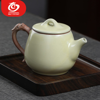 MULTIPOTENT汝窑茶壶陶瓷功夫茶具泡茶壶单壶 祥龙石瓢壶250ml精美伴手礼盒