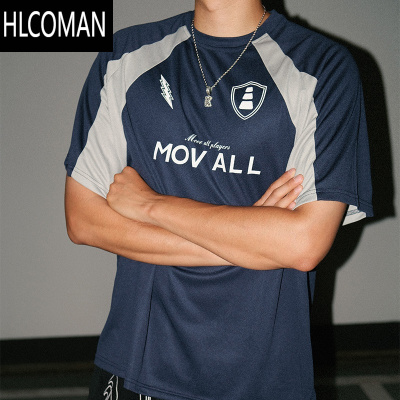 HLCOMAN美式复古短袖T恤篮球运动健身速干网眼透气投篮训练服夏季