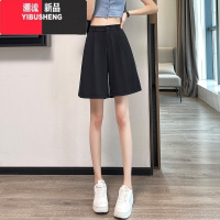 YIBUSHENG冰丝西装短裤女季宽松五分裤2024新款薄款休闲直筒5分阔腿中裤