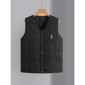厂家中老年秋冬短款加厚羽绒丝马甲爸爸装内穿保暖羽绒服背心