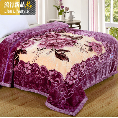 毛毯珊瑚绒毯子被子法兰绒加厚冬季毯家用大床婚庆毯2米8斤 三维工匠