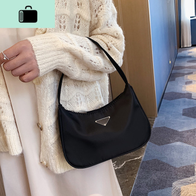 帆布包韩版原宿ulzzang包包2020新款潮百搭女简约单肩腋下法棍包NEW LAKE女士单肩包