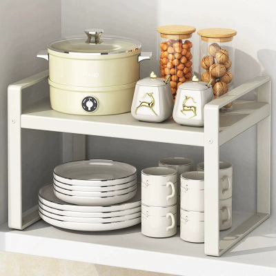 [补贴10%]可伸缩厨房置物架台面橱柜内隔板分层架柜子锅架碗架调料收纳架子