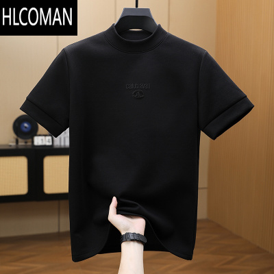 HLCOMAN曼巴棉p暖打底衫半高领短袖T恤男冬季修身加厚内搭半袖