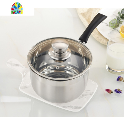 304不锈钢奶锅加厚热奶锅不粘锅辅食婴儿牛奶小锅汤锅电磁炉用 FENGHOU 24CM奥氏体不锈钢汤锅