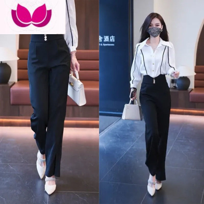 七斓欧货时尚休闲套装女2023薄新款洋气质设计感衬衫阔腿裤套