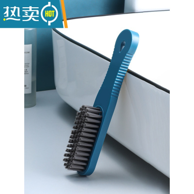 敬平鞋刷软毛家用不伤鞋专用刷鞋器洗鞋板刷多功能清洁刷洗衣刷子 蓝黄撞色软毛鞋刷[一只装]