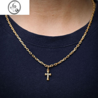 JiMi欧美金钛钢镶钻小吊坠百搭短款项链简约情侣嘻哈锁骨链