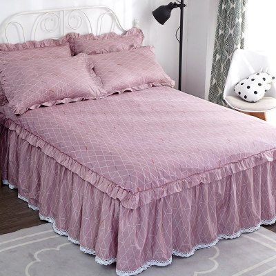 美帮汇全棉床罩床套防滑床裙式单件全棉保护防尘罩1.5米1.8m床单1三件套 菲拉格 200x220[单件床裙]