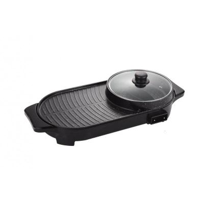 麦饭石韩式涮烤一体锅煎涮时光旧巷电火锅烧烤炉电烤盘多功能锅鸳鸯锅 圆形小号单控