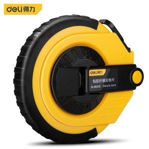 得力(deli)包胶纤维防水皮卷尺 米尺耐磨软尺盒尺布卷尺