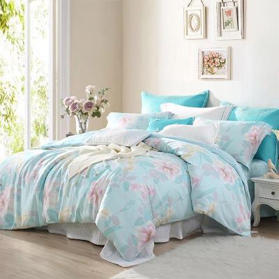 美帮汇家纺天丝四件套田园风冰丝夏季丝滑床上用品1.8米