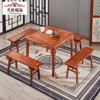 红木八仙桌正方形家用花梨木餐桌中式刺猬紫檀四方桌小仿古实木