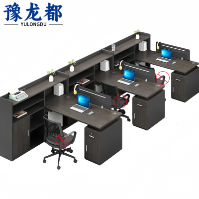 豫龙都 屏风办公桌 三人 张