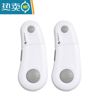 显彩免打孔冰箱门关不紧器抽屉扣环雪柜关不严扣锁搭扣儿童安全锁 绿色 橱柜锁-2个灰色房门安全扣