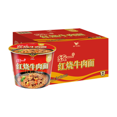 统一 来一桶 红烧牛肉桶面105g*12桶 方便面 整箱装