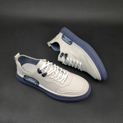 头层牛皮板鞋男款潮鞋欧洲站男鞋小众鞋子真皮男生百搭休闲鞋