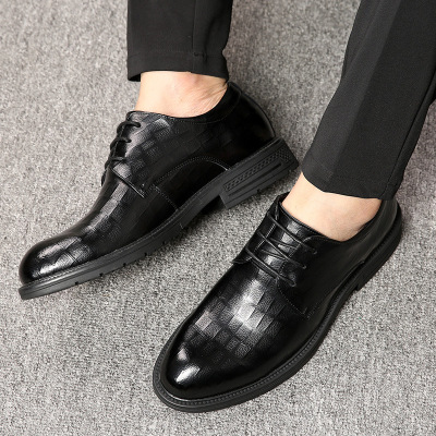 春秋皮鞋男韩版真皮商务正装男士英伦潮流尖头办公男鞋子