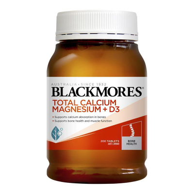 澳佳宝BLACKMORES钙镁片+维生素D3片200粒/瓶装澳洲膳食营养补充剂中老年人成人补钙片骨骼健康香港保税随机发