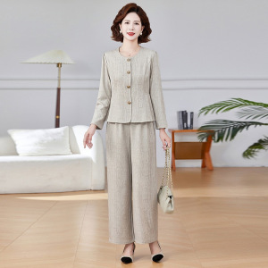 20205年秋装新款套装女洋气妈妈装两件套衣服40-60岁气质中年装女