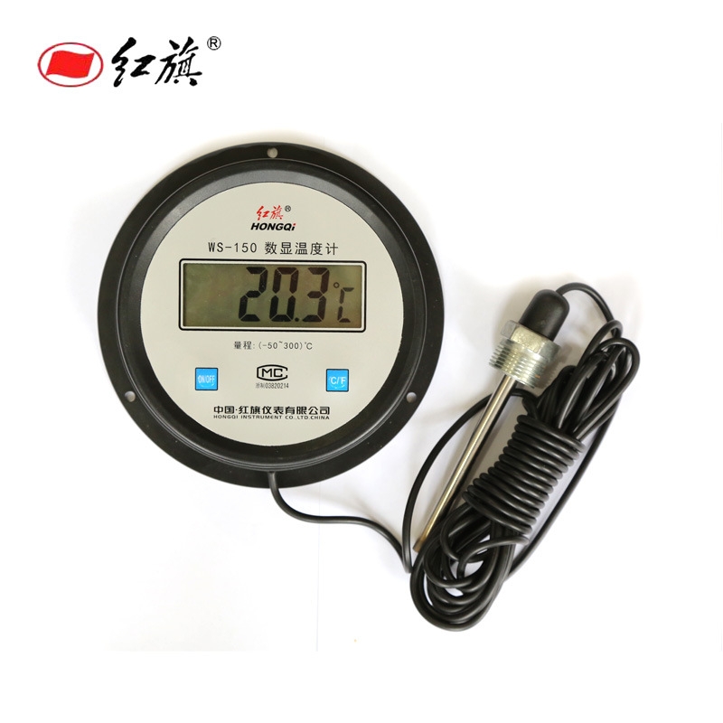 红旗 数显压力式温度计WS-150(-50~200度)线长5米 个